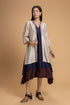 Mosiac ivory and dark blue layered dress
