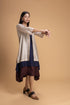 Mosiac ivory and dark blue layered dress