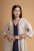 Mosiac ivory and dark blue layered dress