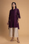 Mosiac purple embroidered kurta set