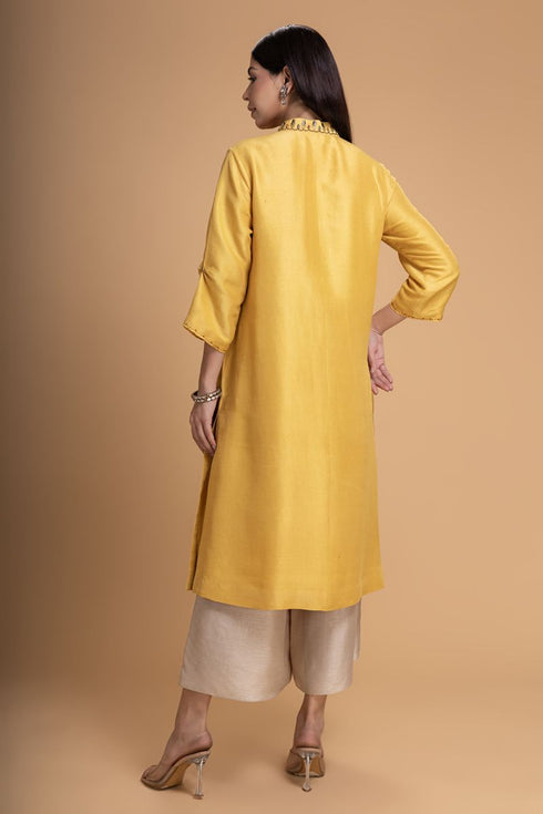 Mosiac yellow kurta set