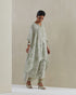 Moss crushed embroidered yoke kaftan set