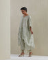 Moss crushed embroidered yoke kaftan set