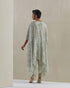 Moss crushed embroidered yoke kaftan set