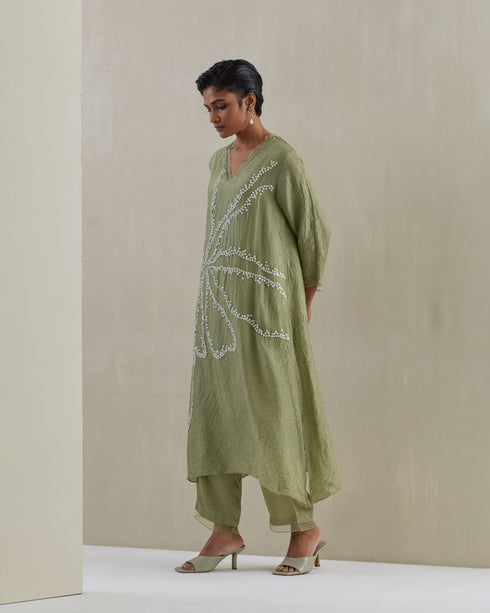 Moss crushed kurta set