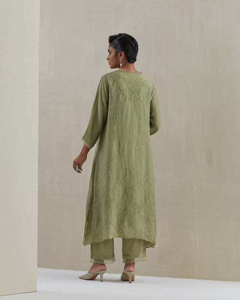 Moss crushed kurta set