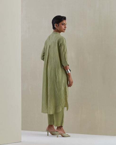 Moss crushed long shirt set