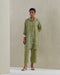 Moss crushed shirt co-ord set