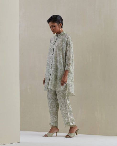 Moss crushed shirt set