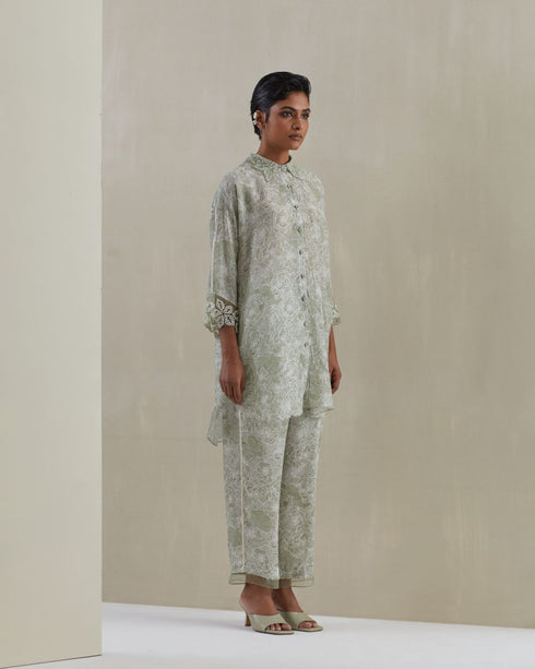 Moss crushed shirt set