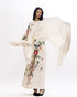 Multicolor one shoulder drape top with skirt