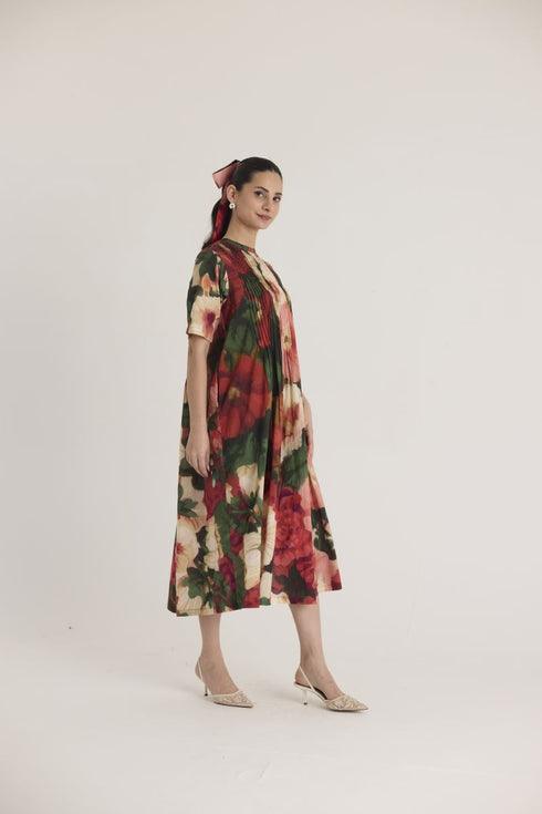 Multi color scarlett pintucks dress