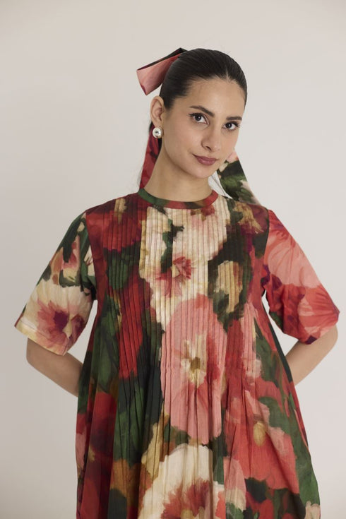 Multi color scarlett pintucks dress