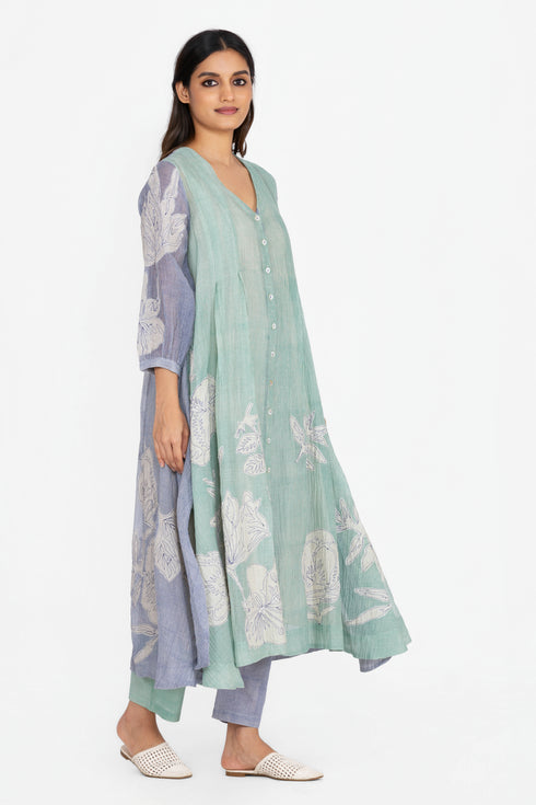 Multicolor applique tunic dress