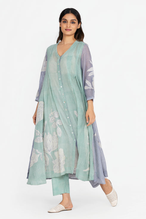 Multicolor applique tunic dress