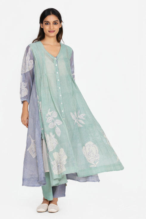 Multicolor applique tunic dress