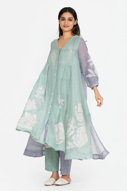 Multicolor applique tunic dress