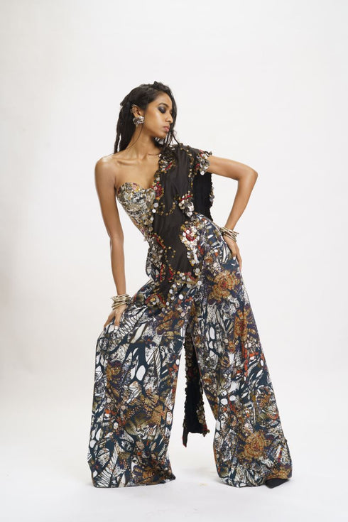 Multi color corset with trouser