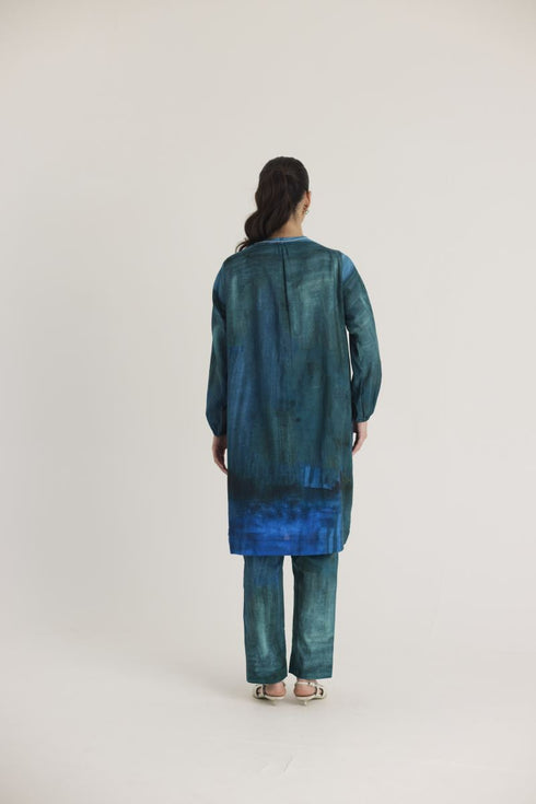 Multi color dilly dally twill kurta set