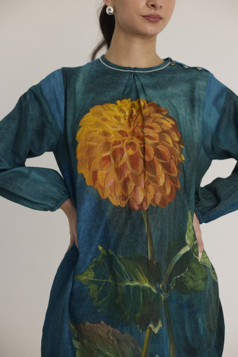 Multi color dilly dally twill kurta set