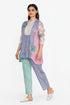 Multicolor floral printed applique top