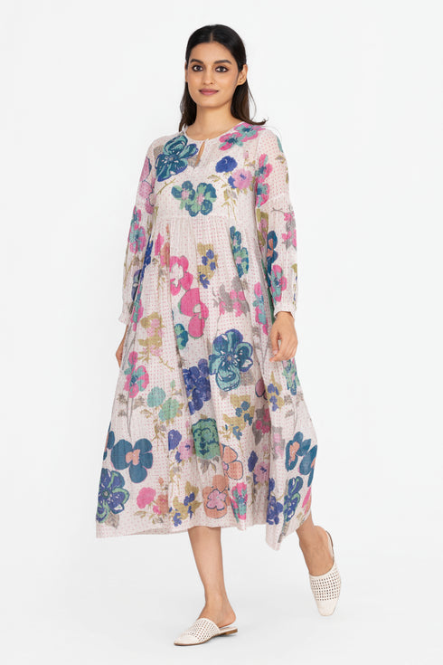 Multicolor floral printed dress