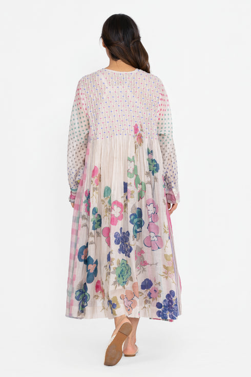 Multicolor floral smocked dress