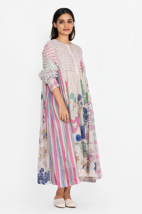 Multicolor floral smocked dress