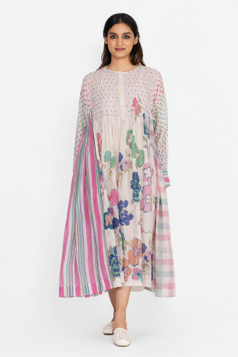 Multicolor floral smocked dress