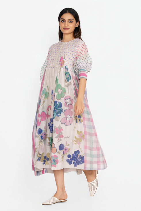 Multicolor floral smocked dress