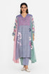 Multicolor floral threadwork dress