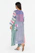 Multicolor floral threadwork dress