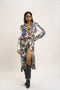 Multi color knee length jacket