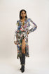 Multi color knee length jacket
