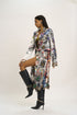 Multi color knee length jacket