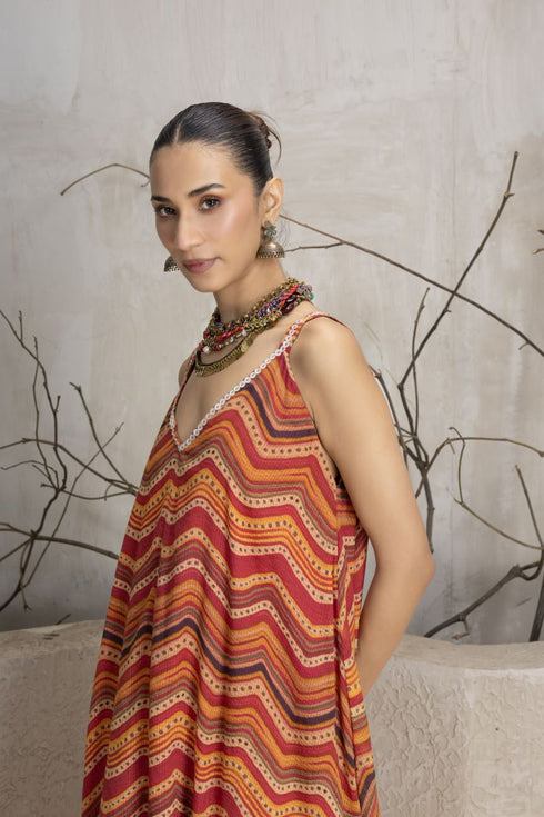 Multicolor kota dhoria leheriya dress