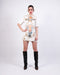 Multicolor printed satin silk dress