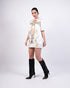 Multicolor printed satin silk dress