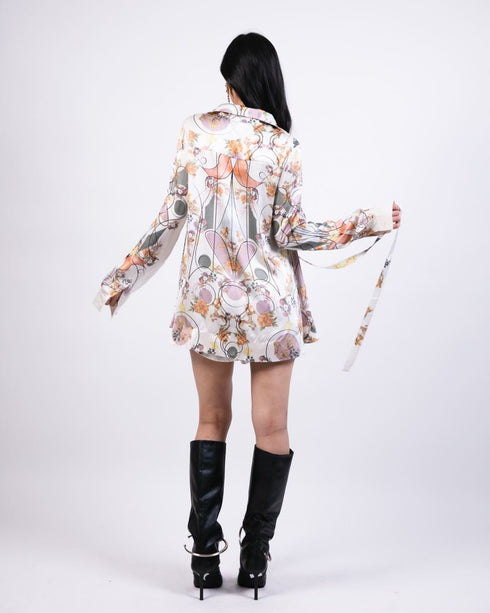 Multicolor printed silk shirt