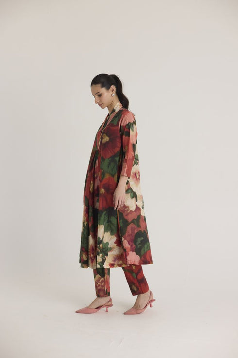 Multi color scarlett V neck kurta set