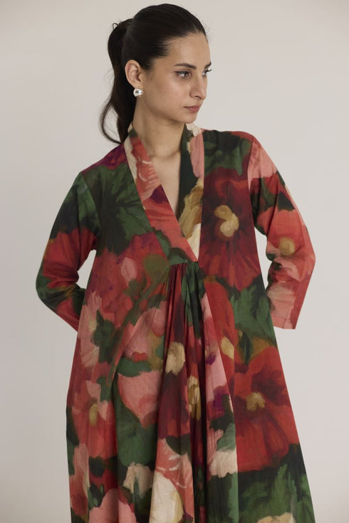 Multi color scarlett V neck kurta set