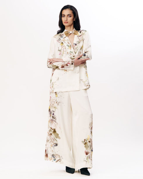Multicolor tailored blazer and trouser set