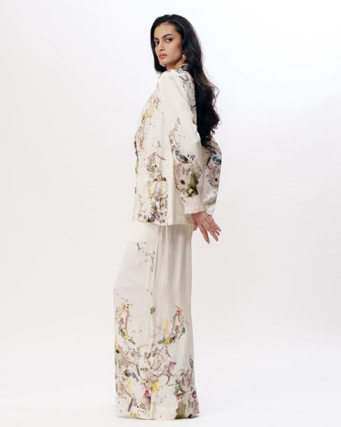 Multicolor tailored blazer and trouser set