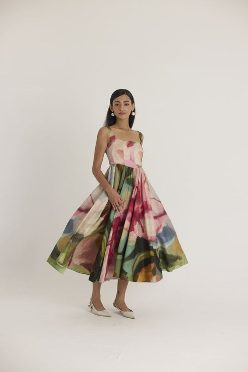 Multi color tilly cherry dress