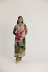 Multi color tilly embroidered long V neck kurta set