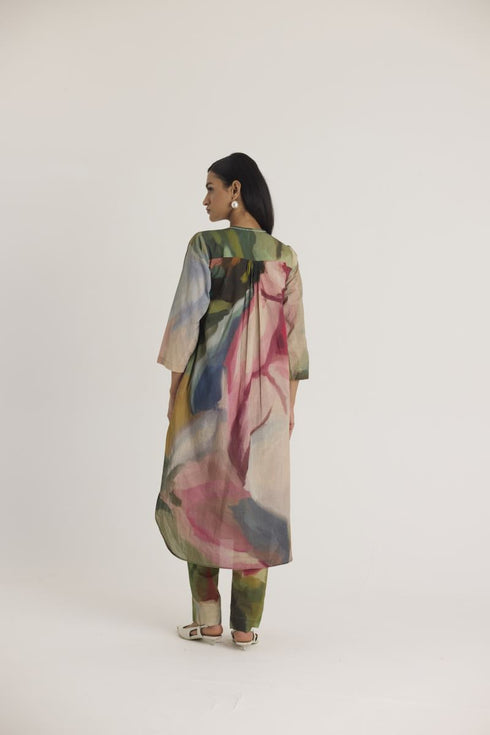 Multi color tilly long cotton kurta set