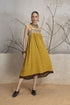 Mustard kala cotton embroidered dress