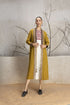 Mustard linen printed and embroidered jacket