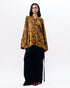 Mustard printed silk boxy kurta