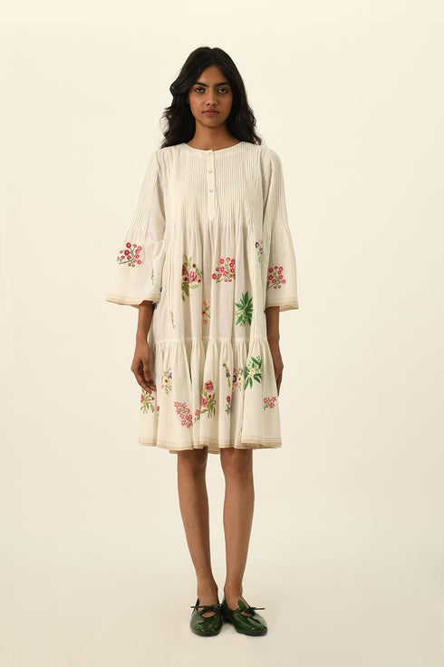 Mutabilis ivory tiered dress